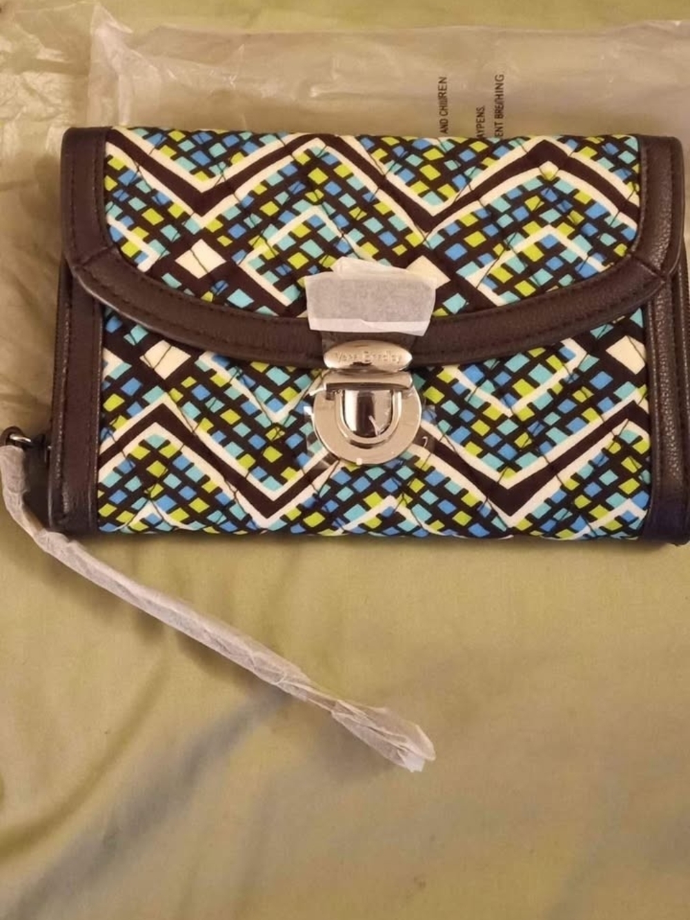 NWT Vera Bradley Ultimate Rainforest Wristlet Clutch - Blue, Green & Black